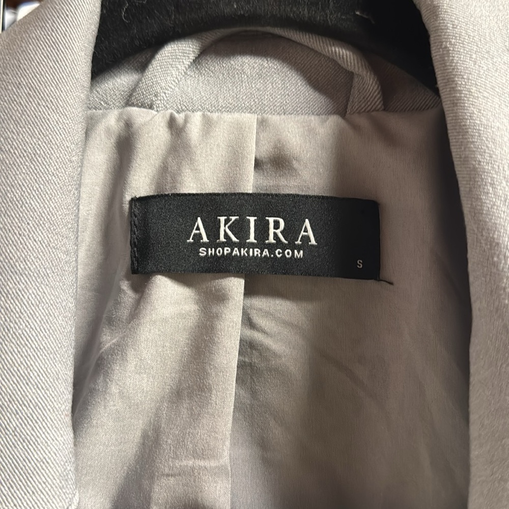 Akira Gray and Pink Embroidered Women's Trench Coat - Picture 6 of 8